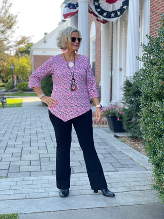 AUBREY PINK ASYMMETRIC TOP LULU-B