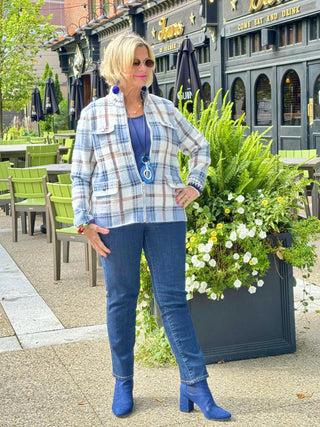 Cozy Plaid Full zipper jacket Cathys Place