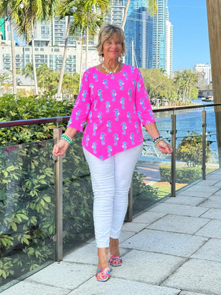 LULU B SEAHORSE BAY ASYMMETRIC TOP LULU-B