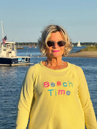 LULU-B YELLOW BEACH TIME SWEATER LULU-B