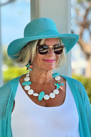 White STARFISH NECKLACE BEACH STYLE