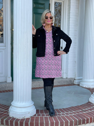 AUBREY PINK RUFFLE SLEEVE DRESS LULU-B