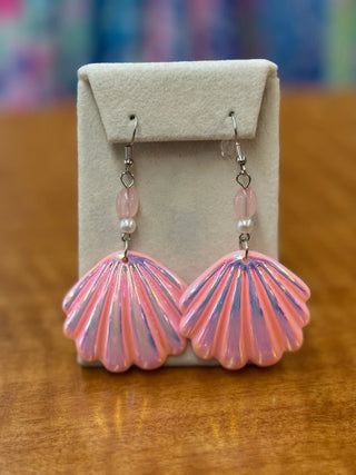 Pink shell  earrings Cathys Place