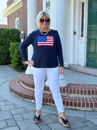 LULU-B NAVY FLAG SWEATER LULU-B