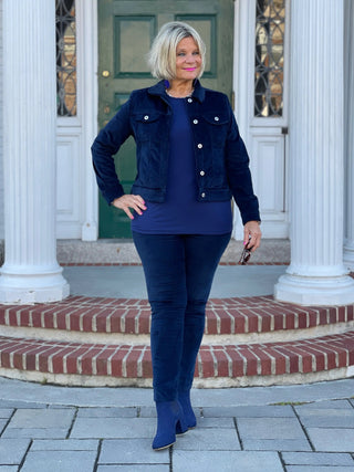 LULU-B NAVY VELOUR JACKET LULU-B