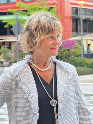 LULU-B CITY LIMIT CREAM FRINGE JACKET LULU-B