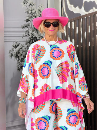TROPICAL SEASHELL PALAZZO CATHYS RESORTWEAR