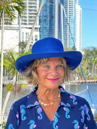 LULU B MIDNIGHT REEF SHORT SLEEVE V-NECK COLLAR TOP LULU-B