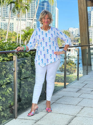 LULU B SHORELINE CHARM ASYMMETRIC TOP LULU-B