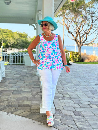 PINK PETALS CHA CHA TANK LULU-B