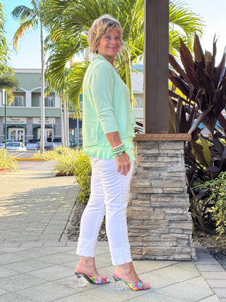 PEYTON CLEAR LIME SHRUG LULU-B