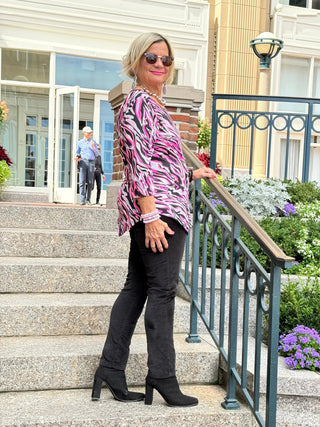 LULU-B PINK SIZZLE ASYMMETRIC TOP LULU-B