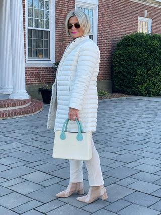 WINTER WHITE LONG PUFFER JACKET LULU-B