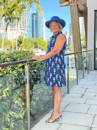 LULU B MIDNIGHT REEF ZIPPER SWING DRESS LULU-B