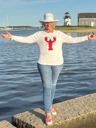 WHITE LOBSTER SWEATER LULU-B