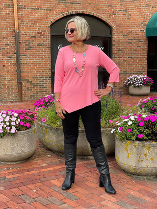 LULU-B CORAL ASYMMETRIC TOP LULU-B