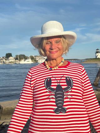 RED STRIPED LOBSTER SWEATER Cathys Place