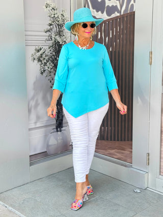 LULU-B AQUA ASYMMETRIC TOP LULU-B