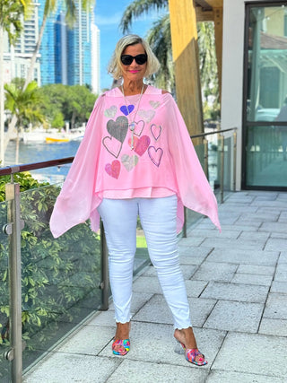 SWAROVSKI CRYSTAL PINK HEART TOP KOKOMO