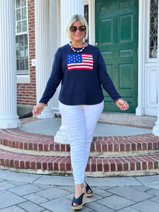 LULU-B NAVY FLAG SWEATER LULU-B