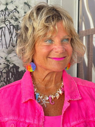 TROPICAL BEACH STARFISH PINK NECKLACE CATHYS RESORTWEAR