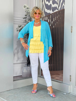 LULU-B AQUA MESH RUFFLE WRAP LULU-B