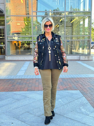 Ethyl The Long  Olive Lean Flair Jean - Elevated ETHYL JEANS