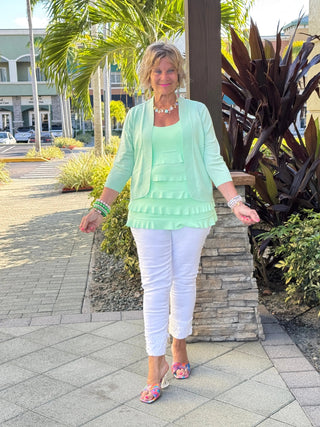 PEYTON CLEAR LIME SHRUG LULU-B