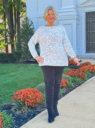 Women's Speckled Chenille Eyelash Sweater Cathys Place