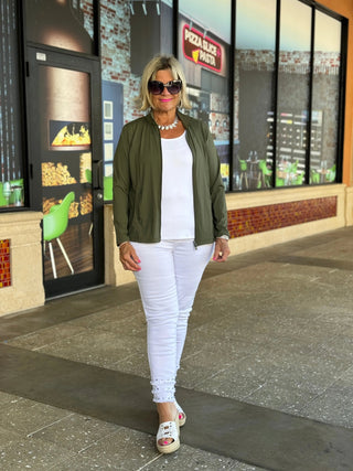 LULU-B OLIVE FULL ZIPPER JACKET LULU-B