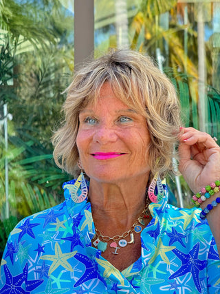 LULU B STARFISH SPLASH RUFFLE TOP LULU-B