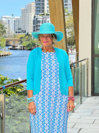 LULU B COASTAL BLOOM MIDI SHIFT MAXI DRESS LULU-B