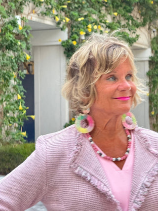 LULU-B CITY LIMIT PINK FRINGE JACKET LULU-B