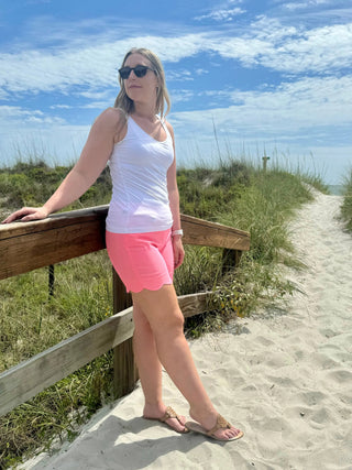 LULU-B CORAL SCALLOP SHORTS LULU-B