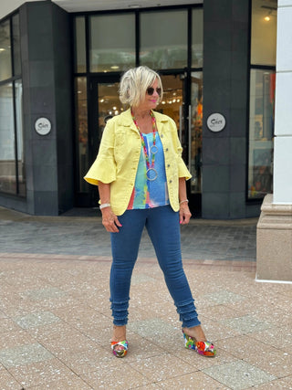 LULU-B SOUTH BEACH NAVY DENIM ANKLE PANT LULU-B