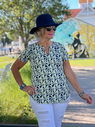 GREEN AND NAVY SHORT SLEEVE LULU-B