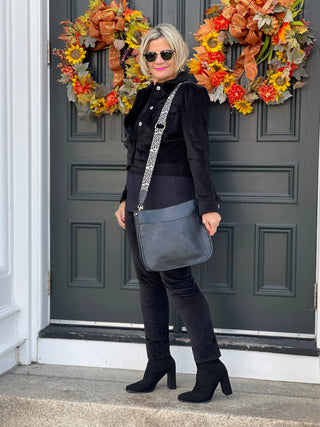 BLACK LEOPARD CROSS BODY BAG Fashion Place