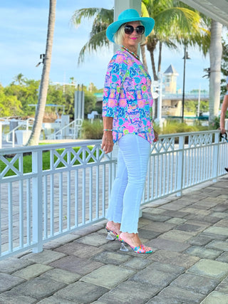 SANDY BEACH COLOR ASYMMETRICAL TOP LULU-B