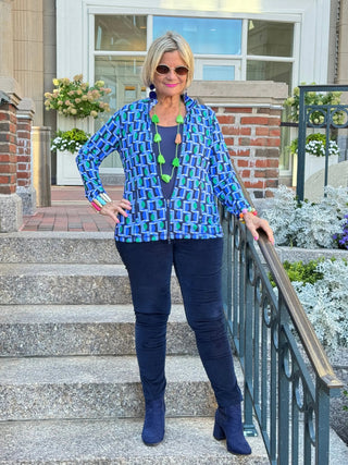 Lulu B Seaport Geo Full Zipper Jacket LULU-B