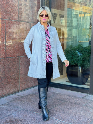 LULU-B ROUGED SILVER CARDIGAN LULU-B