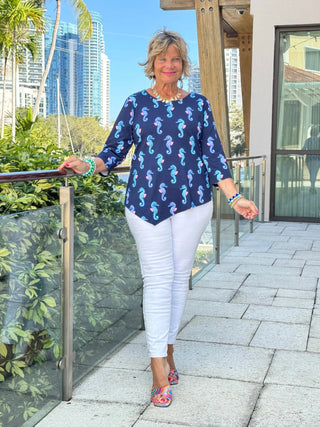 LULU B MIDNIGHT REEF ASYMMETRIC TOP LULU-B