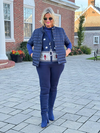 NAVY CABLE CARDNAL VEST Cathys Place