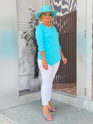 LULU-B AQUA ASYMMETRIC TOP LULU-B