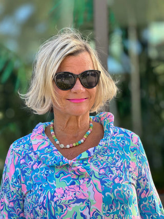 SPLASH OF PINK  RUFFLE SLEEVE TOP LULU-B