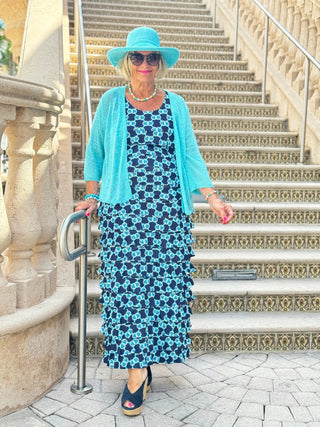 BLUE MEDALLION CHA CHA MAXI DRESS LULU-B