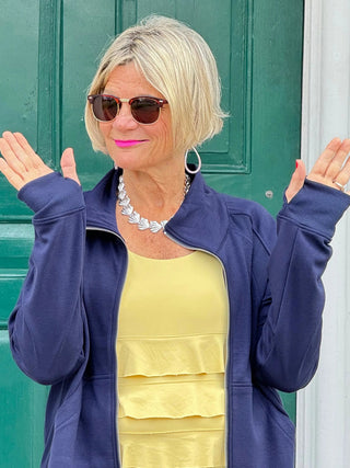 NAVY FULL ZIPPER LULU-B