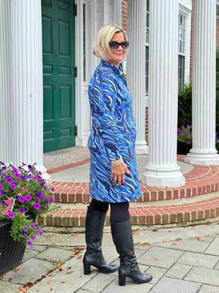 LULU-B SIZZLE BLUE ZIPPER DRESS LULU-B