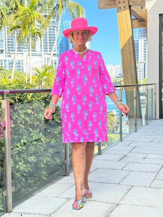 LULU B SEAHORSE BAY NOTCH SLEEVE DRESS LULU-B