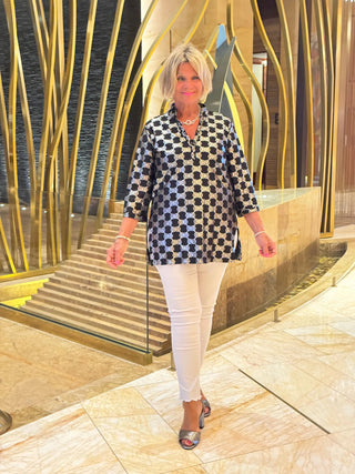 LULU-B BLACK AND SILVER TUNIC LULU-B