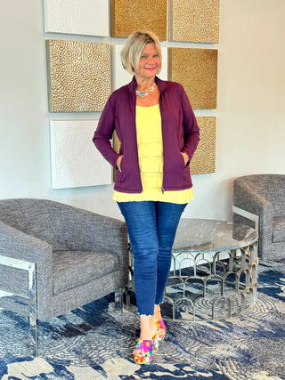 LULU-B WINE FULL ZIPPER JACKET LULU-B